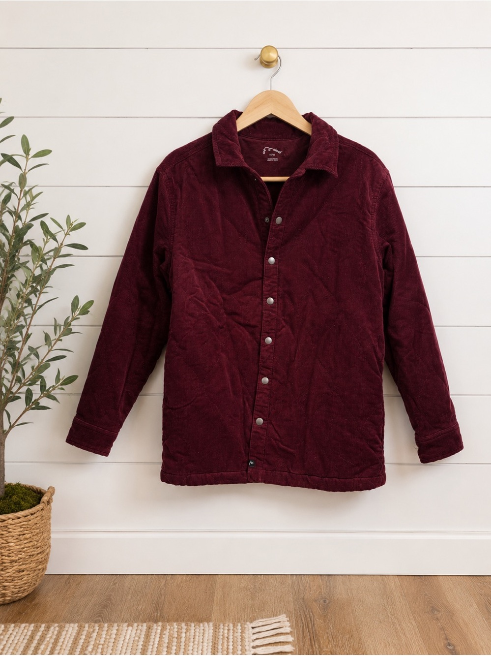 ♥️ Art Class Burgundy Corduroy Jacket Kids XL (14) Unisex Snap Front Shacket